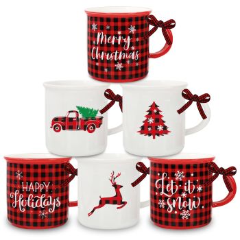 6Pcs Christmas Mini Coffee Mug