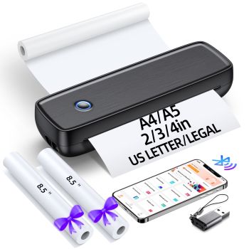 Portable Printer Wireless for Travel，Bluetooth Thermal Printer Support 8.5" X 11" US Letter &Legal