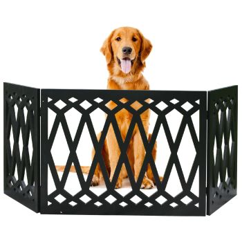 Etna 3-Panel Diamond Design Wood Pet Gate
