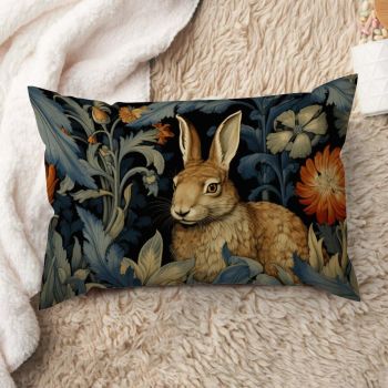 SILYHEART William Morris Forest Rabbit Floral Art Nouveau Lumbar Pillowcase Cushion Cover