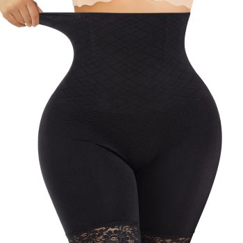 Tummy Control Shapewear for Women High Waist Butt Lifter Panty Under Dress Thigh Slimmer Body Shaper Short Underwear (Black