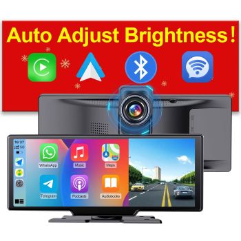 10 Inch Wireless Portable Apple Carplay Screen for Car Plug in