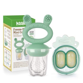 Haakaa Baby Fruit Food Feeder & Mini Freezer Nibble Tray Combo