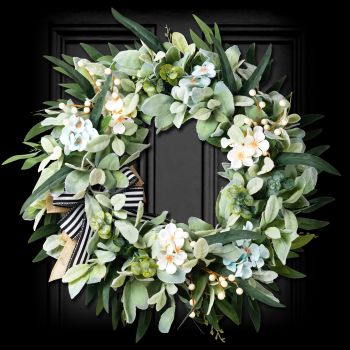 Lambs Ear Wreaths for Front Door Year Round