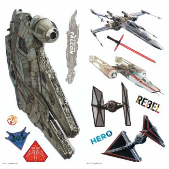 RMK4205SCS Star Wars Episode IX Galactic Ships Peel and Stick Wall Decals
