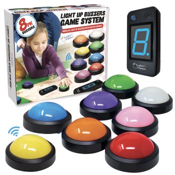 Wireless Light Up 8 Player Game Buzzer Button System