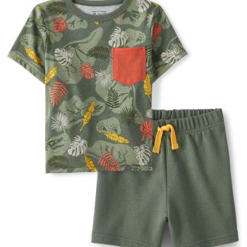 ,And Toddler Boys Short Sleeve Fashion Set,Baby-Boys,Dino Dig,4T