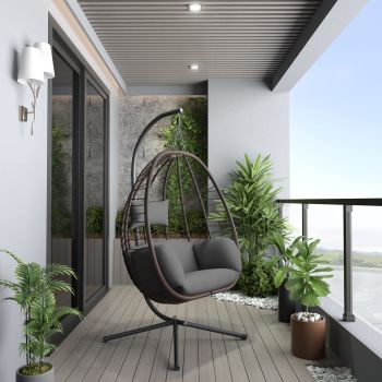 Stand Hammock Chairs Wicker Rattan Patio Hanging Egg Chair