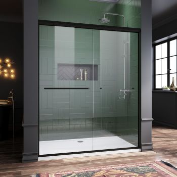 Semi-Frameless Sliding Shower Door 60 in. W x 72 in. H