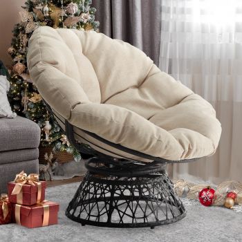 Ergonomic Wicker Papasan Chair