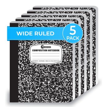 Composition Notebook Wide Ruled 5 Pack