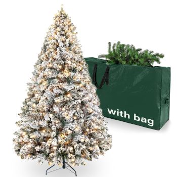 6.5ft Pre-Lit Snow Flocked Christmas Tree