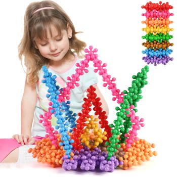 200 Pieces Building Blocks Kids STEM Toys Educational Discs Sets Interlocking Solid Plastic for Preschool Boys and Girls Aged 3+