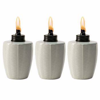 Brand Table Torch Glass Herringbone Ivory