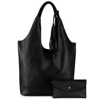 Hobo Purses and Handbags for Women Vegan Leather Shoulder Bag Top Handle Tote Purse Set 2 pcs
