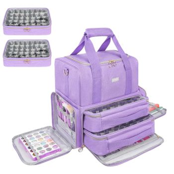 Nail Polish Organizer Holds 80 Bottles and a Nail Lamp,Nail Polish Carrying Case