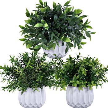 3 Pcs Faux Potted Plants Set