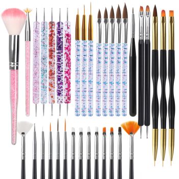 35pcs Nail Art Pens brushes,Nail Art Tool Set,Nail Dotting Tools,Nail Dust Brush,Striping Nail Art Brushes for Long Lines,Nail Drawing Pen For Nail Design