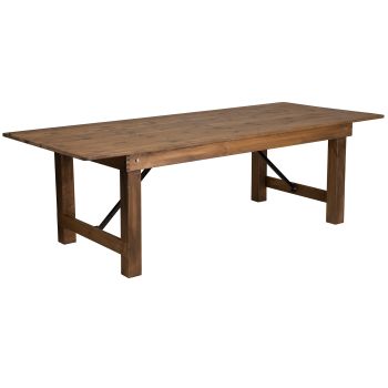 Hercules Series 8' x 40" Rustic Solid Pine Folding Dining Table
