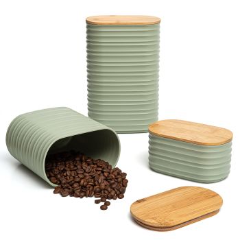 3 Pcs Olive Green Canisters Sets For The Kitchen