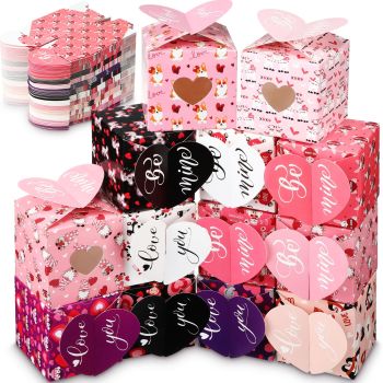 120 Pieces Valentine Cookie Boxes Valentine Treat Boxes
