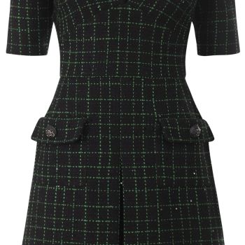 , Sequin Tweed Matrix Dress, 10, Black-Marisa Green