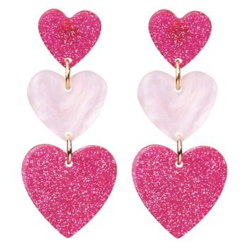 Heart Earrings for Women Dangle Valentine's Day Earrings Heart Earrings Pink Heart Earrings Red Heart Earrings Cute Love Dangling Heart Earrings Mix Style 1