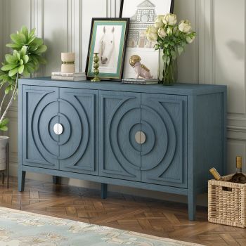 Retro Style 60" L Sideboard Accent Storage Cabinet