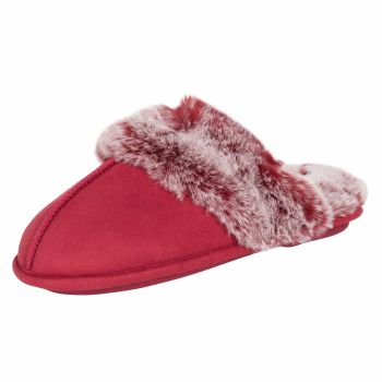 Women's Comfy Faux Fur House Slipper Scuff Memory Foam Slip on Anti-Skid Sole