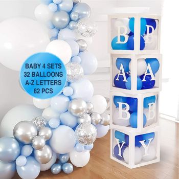 82PCS Baby Shower Decorations For Boy Kit