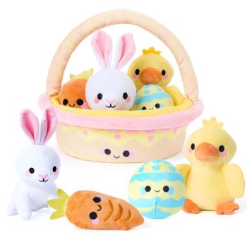 5 Pcs Easter Basket Plush Playset