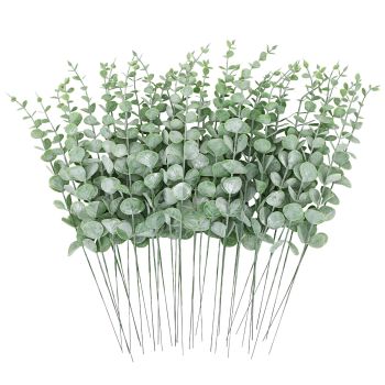 36pcs Eucalyptus Stems Decor 14.1 Inch Artificial Eucalyptus Leaves Faux Greenery Branches for Wedding Centerpiece Flower Floral Arrangement Farmhouse Spring Home Decoration