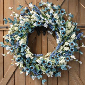 20 Inch Spring Wreath Blue