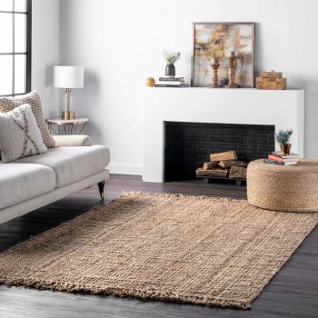 Daniela Farmhouse Chunky Jute Area Rug, 3x5, Natural