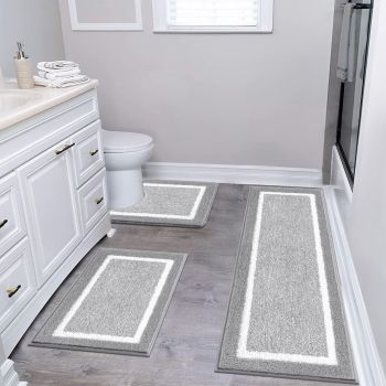 Bathroom Rug Set 3 Piece