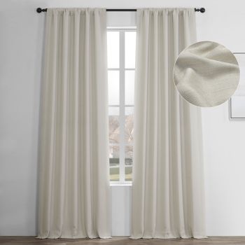 Faux Linen Room Darkening Curtains