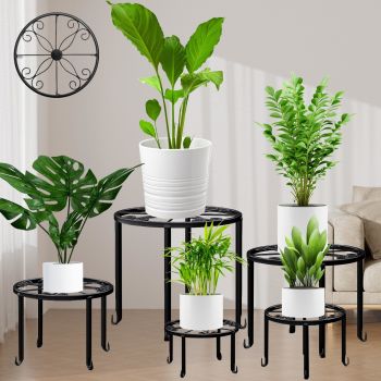 5 Pack Metal Plant Stand for Outdoor Indoor Plants