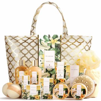 Spa Luxetique Gift Baskets for Women,15 Pcs Vanilla Spa Gifts for Women