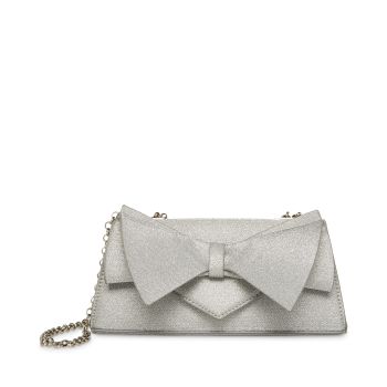 Angular Bow Convertible Bag, Silver