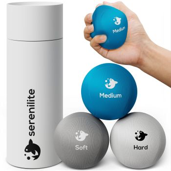 3X Hand Therapy Exercise Stress Ball Bundle for Adults