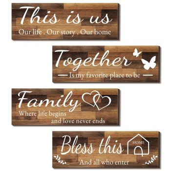 4 Pieces Home Wall Signs