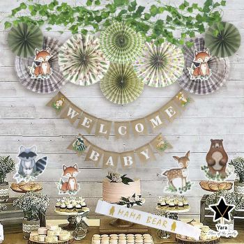 Woodland Baby Shower Decorations Animals Theme For Boy & Girl Decor
