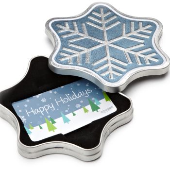 .com Gift Card in a Snowflake Tin