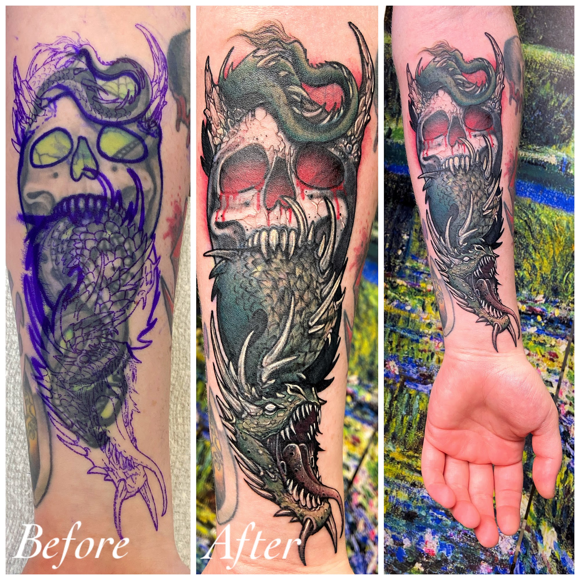 Dragon and Skull Coverup