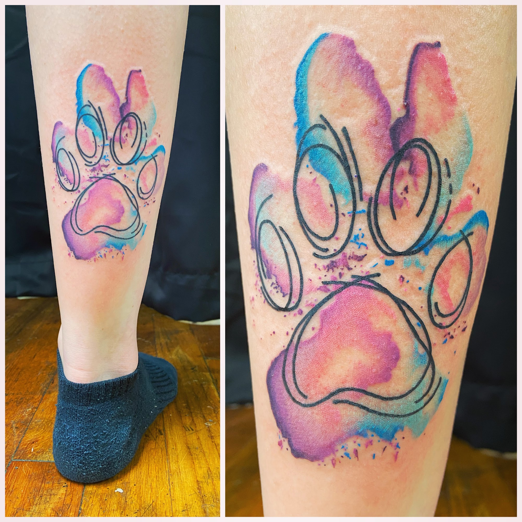 Watercolor Paw Print