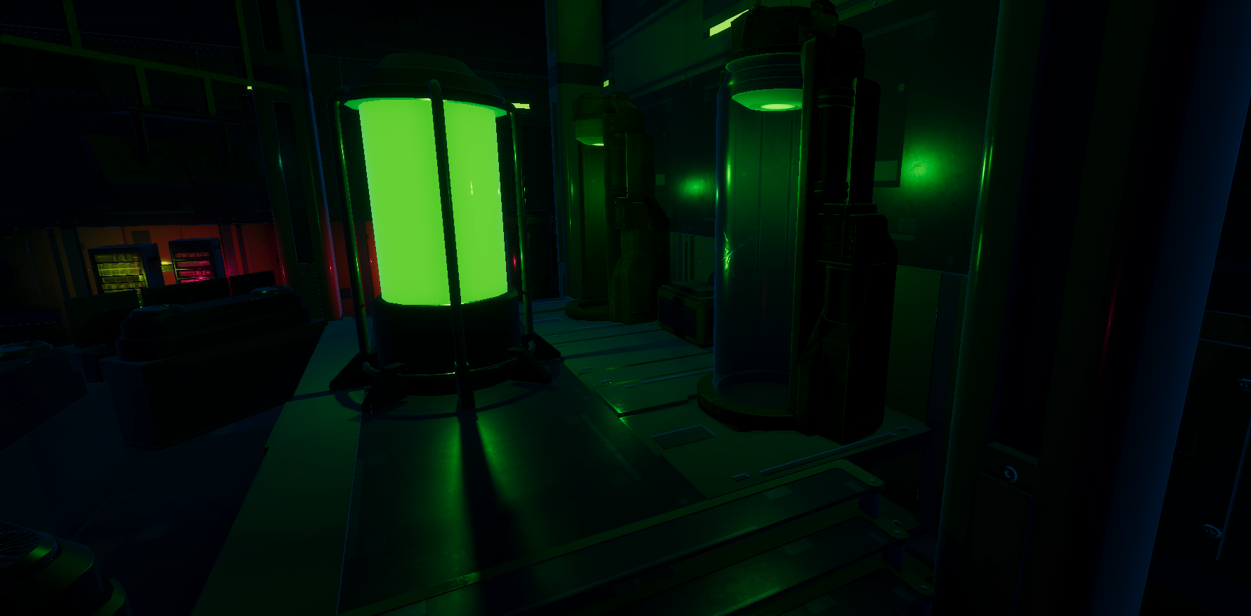 scifi lighting using the HDRP pipeline in unity