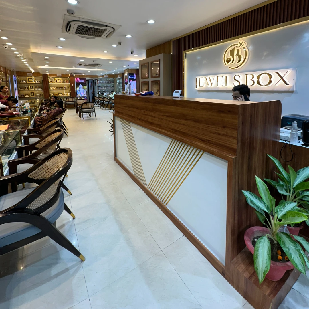 Jewels Box jewellery showroom interior in Hazratganj Lucknow – trusted jewellery shop near me for certified gold and diamond jewellery image