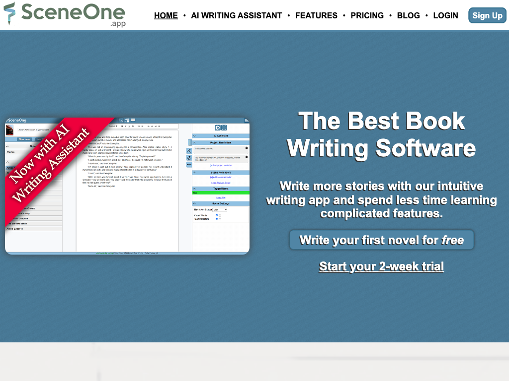 Screenshot of writing books faster and clearer website