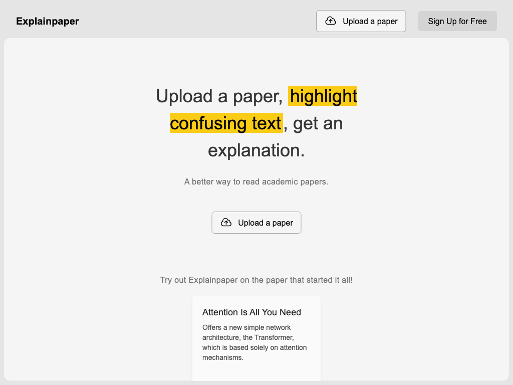 Preview image of Explainpaper