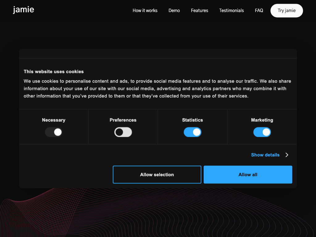 Screenshot of creating meeting summaries quickly website